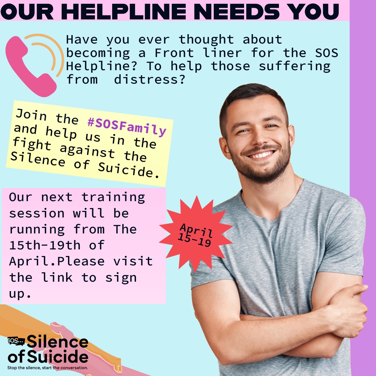 Ever thought about volunteering ? Click the link to sign up now! 💜 sossilenceofsuicide.org/volunteer/ #Volunteer #Support #MakeADifference #sosfamily #silenceofsuicide #keeptheconversationgoing #letstalk #giftedtime