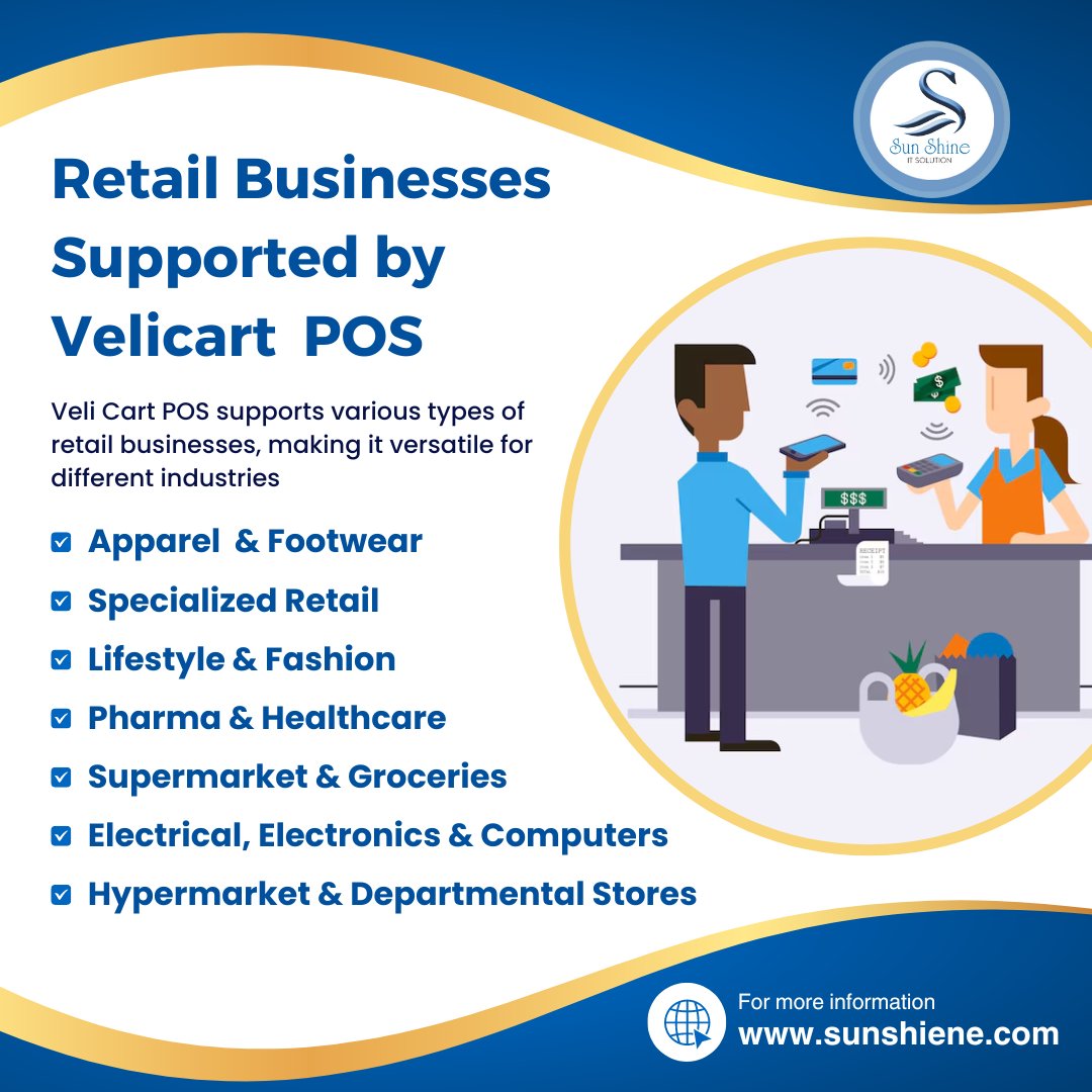 🛍️ Empower your retail business with Velicart POS! 

🚀 Whether you run a boutique, café, or corner store, our cutting-edge POS system,

#RetailTech #PointOfSale #BusinessGrowth #Efficiency #RetailManagement #SunShineItSolution #SunShineWorldWide