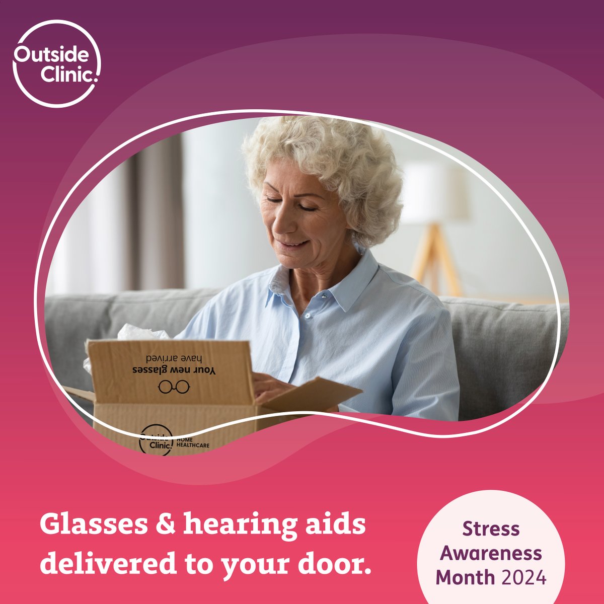 Glasses and hearing aids delivered straight to your door! 📦 In Stress Awareness Month, we're reminding you how easy and hassle-free getting the right support can be. #BetterLiving #StressAwarenessMonth