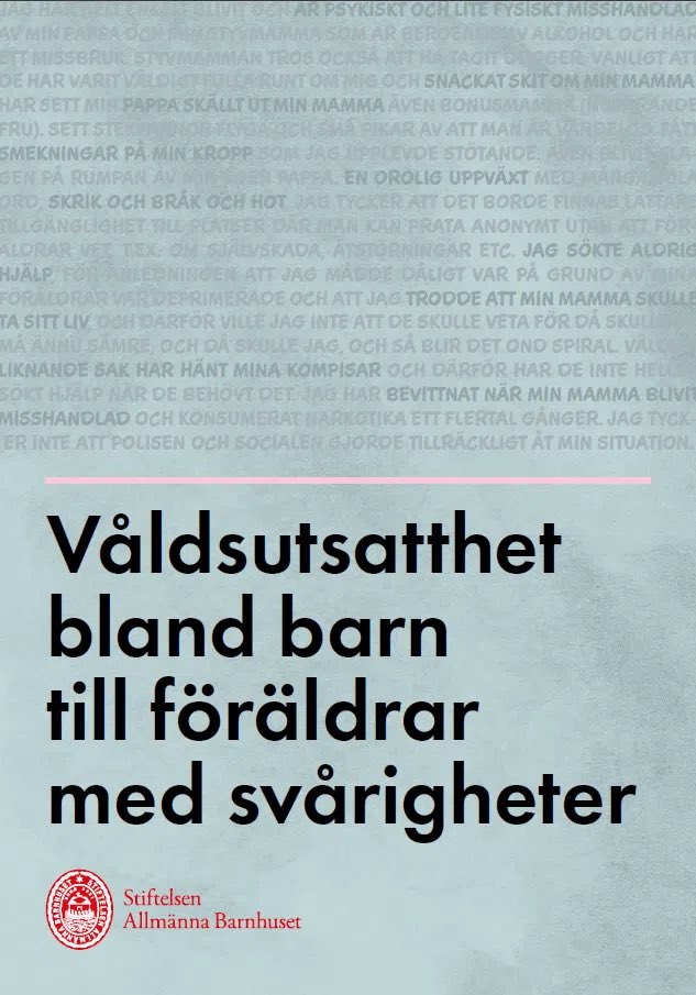 Under Barnrättsdagarnas första dag lanserar Stiftelsen Allmänna Barnhusets skriften ’Våldsutsatthet bland barn till föräldrar med svårigheter’ med koppling till årets tema Barns rättigheter när föräldrar har svårigheter 💜
 
Du hittar skriften på: allmannabarnhuset.se/product/valdsu…