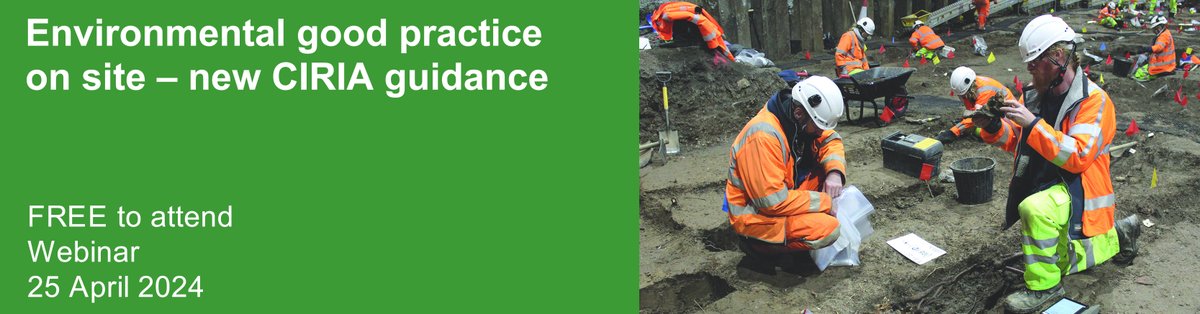 Join us for the launch of our ever popular Environmental good practice on site guide (C811) to discover how to effectively manage environmental and social legislation, and contract conditions on your construction sites. ciria.org/EGPlaunch #EnvironmentalGoodPractice