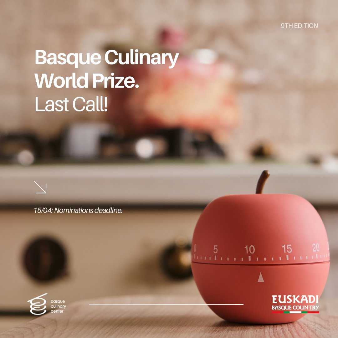 We are looking for chefs who are transforming society through gastronomy. 🌍
⏰ Nominations close on April 15.  📢 Last call! Nominate now.
🔗 Link in bio. 
#BCWP2024 #BCWP24 #foodforchange #transformingsociety #bculinary #euskadibasquecountry #BCWP #euskadi #basquecountry