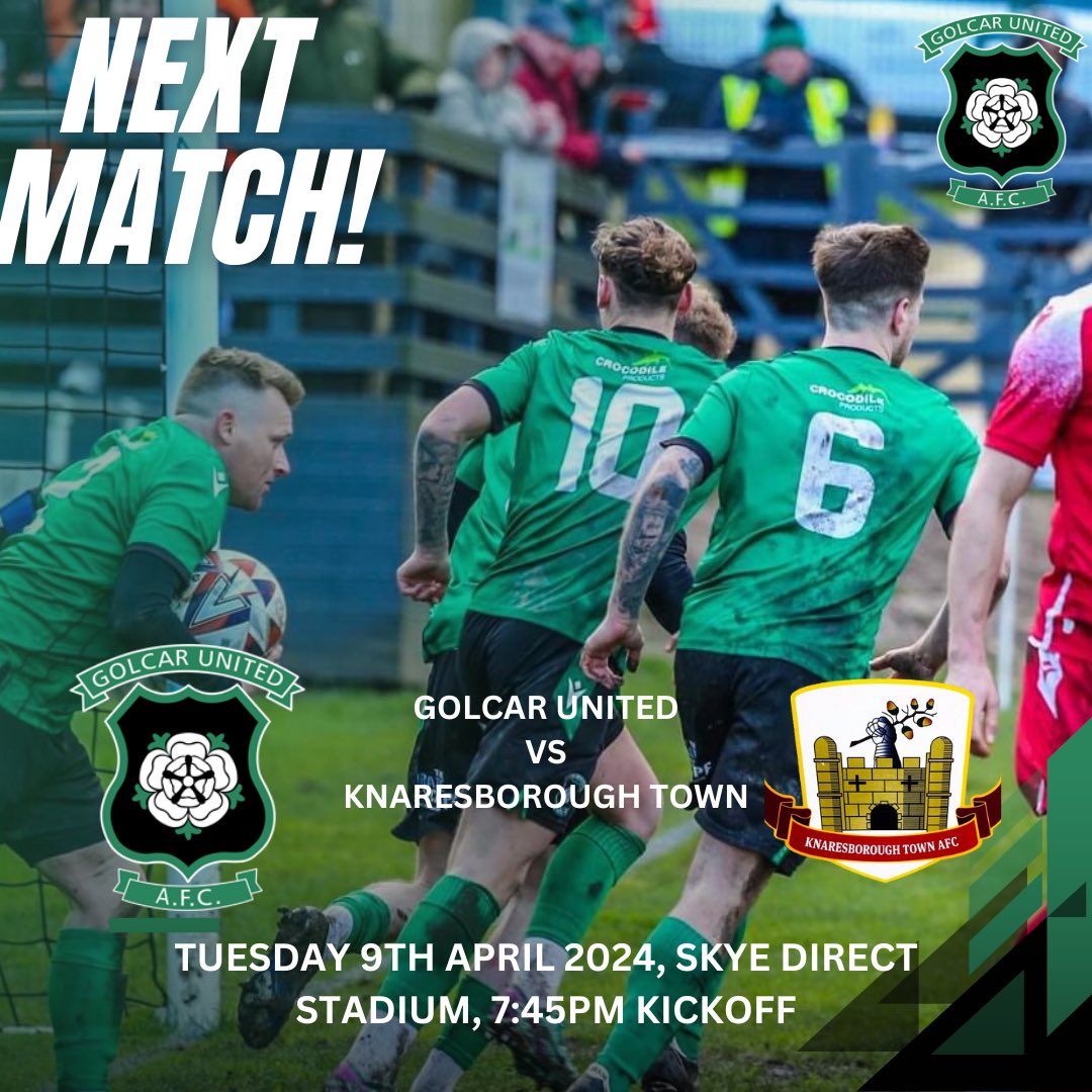 Matchday! Tonight we hope to take on @KnaresboroughFC, there will be a pitch inspection at 3pm ahead of the fixture, we will keep you updated! 💚🖤