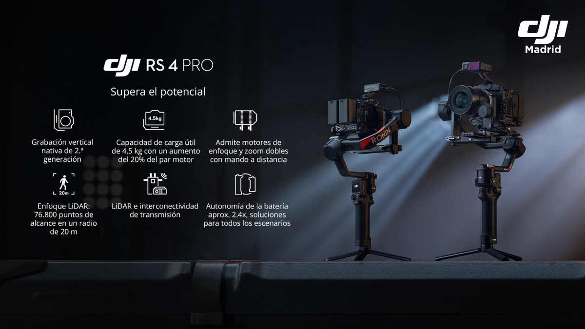 DJI RS4 y RS4 Pro, los nuevos estabilizadores para cámaras semi-automáticas, sin espejo y réflex ¡ya están aquí!
Descúbrelos en: shorturl.at/kyHST
#DJIARSMADRID #DJI #djirs4pro