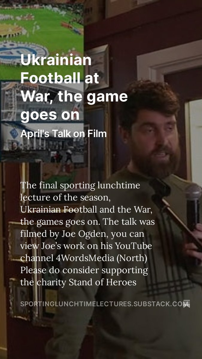 The film of Saturday's talk @TheRecordCafe with @Uki_Bantams @ZoryaLondonsk The Games Goes On, football and the war in #Ukraine open.substack.com/pub/sportinglu…