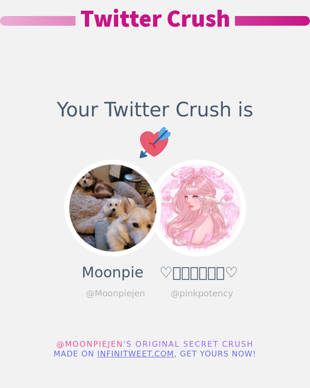My Twitter Crush is: @pinkpotency

➡️ infinitytweet.me/secret-crush