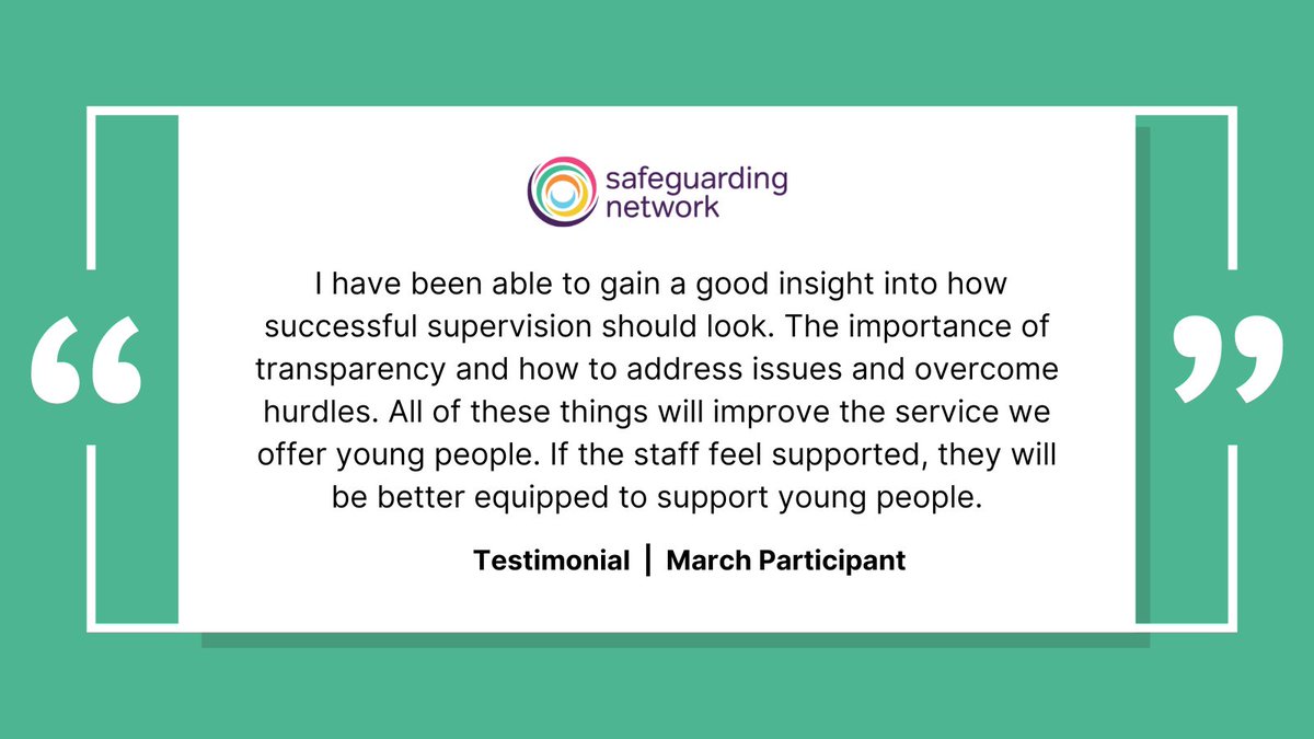 🌟 Join us for our #SafeguardingSupervision Training, starting 9th May! 🌟

Are you passionate about #CreatingSafeEnvironments for the children and young people in your care? Our 12-hour course, spread across 6, 2-hour sessions, is designed to tackle the essential balance between…