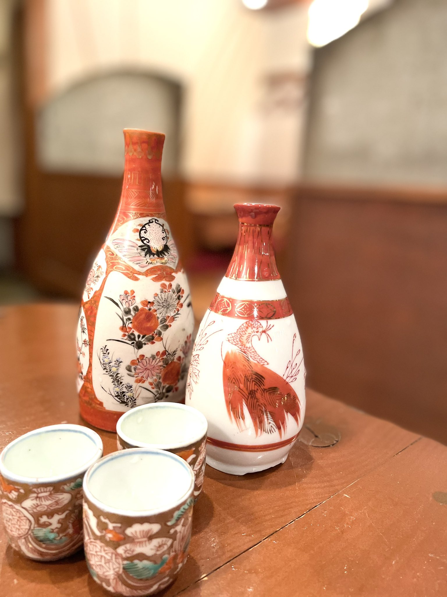 古い九谷焼のお猪口 九谷焼古い猪口など 6個セット 鏑木銘有り ✨