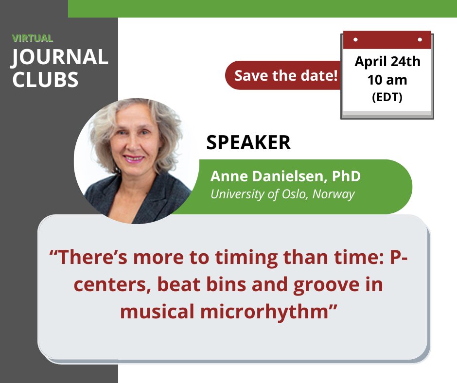 Have you ever considered that microrhythmic features could give rise to different perceptions of the same sound? Join our next #vJC held by PhD @annedanielsen to know more! Registration here 👉🏻mailchi.mp/775aacf68baf/i…