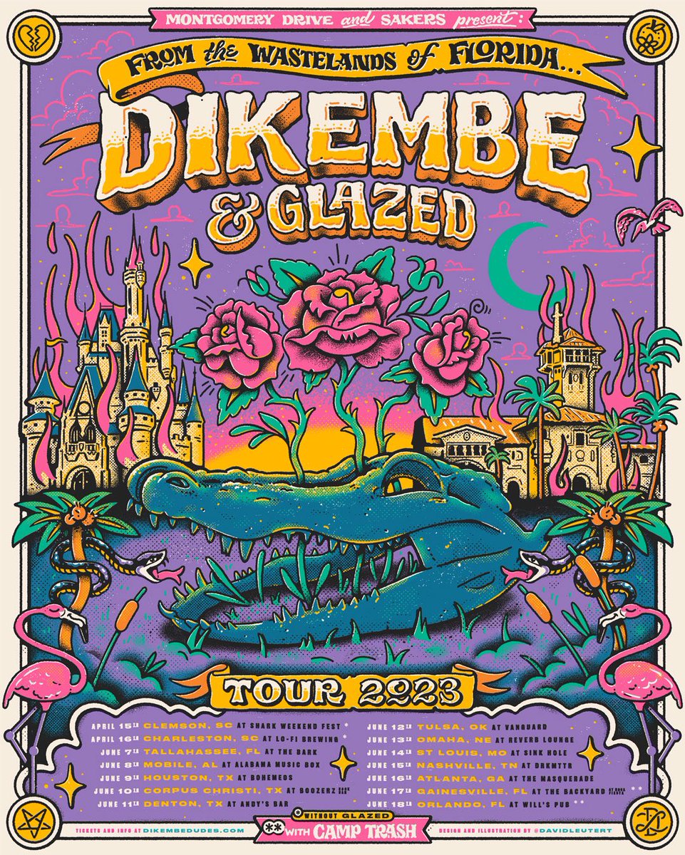 DavidLeutert's tweet photo. hi #PortfolioDay! 🤘 
my name is dave. i'm a berlin-based illustrator and lettering artist and these are some of the gig posters i've designed over the years. 

hit me up if you need any design work done for your band, show or festival this year! 
💌 hi@davidleutert.com https://t.co/qtLNOMlEM2