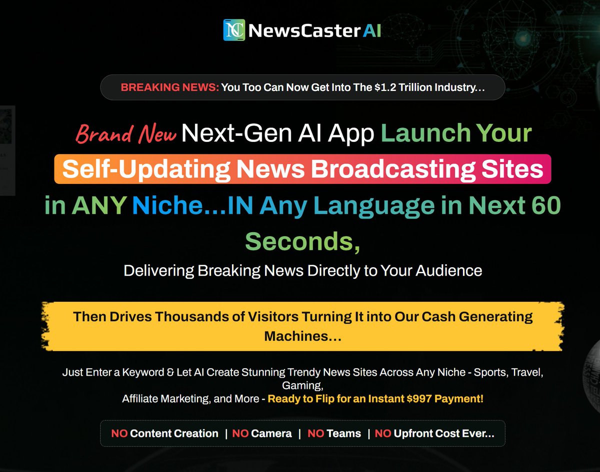 NewsCaster Ai Review: Brand New Next-Gen AI App To Launch Your Self-Updating News Broadcasting Sites in ANY Niche…IN Any Language in 60 Seconds softtechhub.us/2024/04/09/new… #AI #News #ContentCreation #WebsiteCreation #TrafficGeneration #OnlineMarketing #DigitalMarketing The View