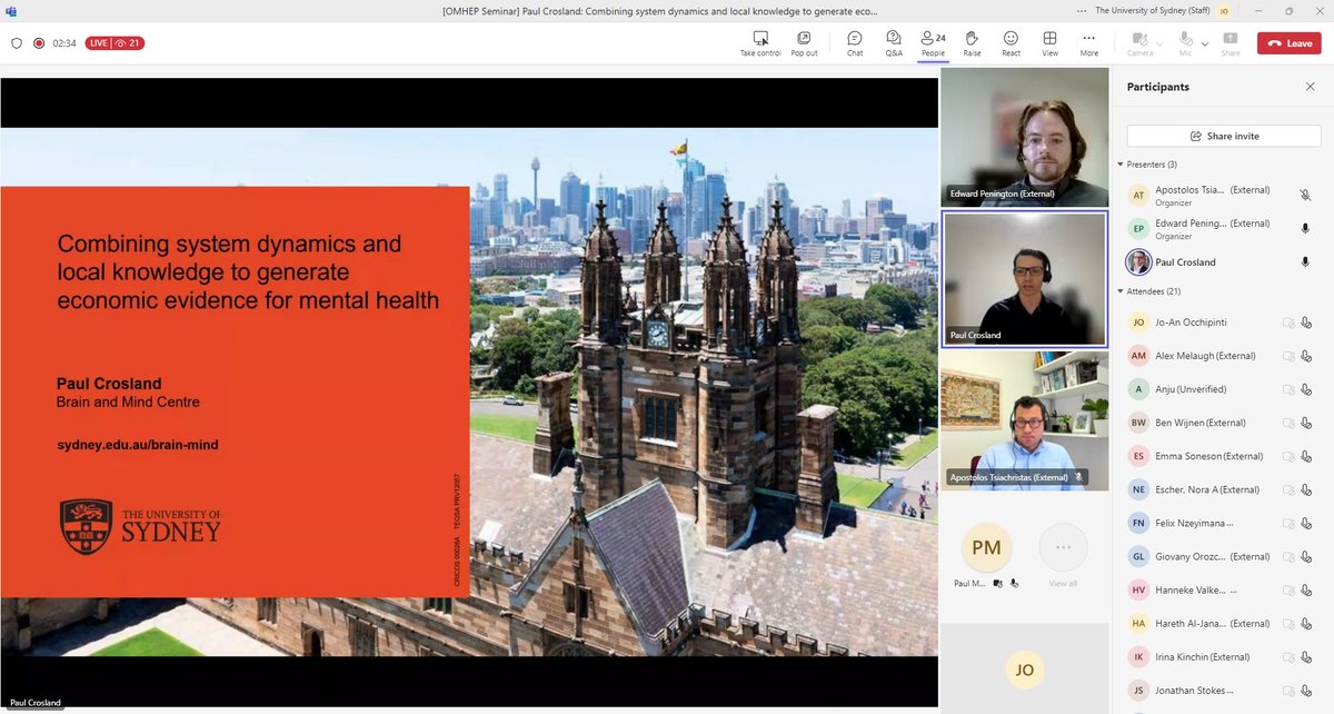 👏@paul_crosland showcasing his innovative work to commissioners, policy-makers, & academics at the Oxford Mental Health Economics Seminar. The complexities of mental health, service dynamics & social determinants requires more sophisticated decision support tools @Marshall_HEcon