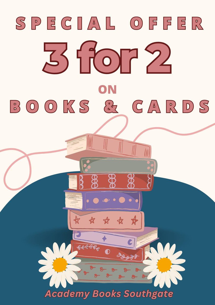 For limited time only - 3 for 2 on books and cards so drop by open Tuesday from 10am to 7pm @books_academy