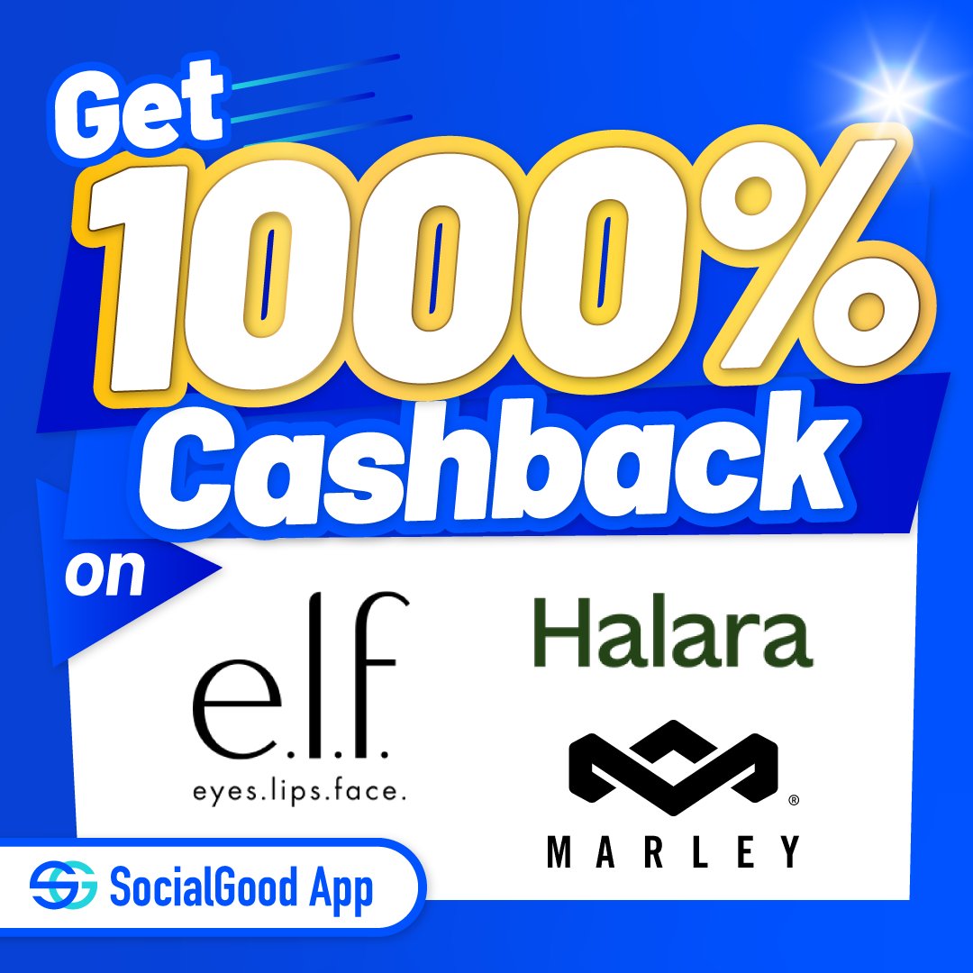 😍Introducing where you can receive cashback of over 1000% on purchases via #SocialGood App!💰
#House Of Marley  #Halara  #e.l.f. Cosmetics 

📲socialgood.inc/app-dl/t/