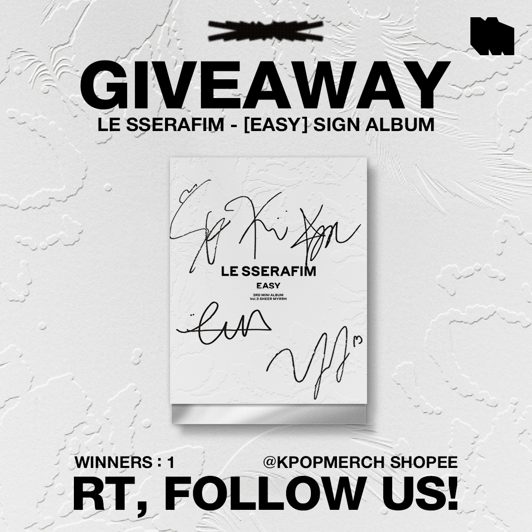 ❤KPOPMERCH x LE SSERAFIM GIVEAWAY EVENT❤ #RT & #LIKE THIS POST #FOLLOW (@KpopmerchShopee) 🎁PRIZE (1 people) ✨LE SSERAFIM EASY Signed Album 📆Winner will be announced May 1, 2024 #LESSERAFIM #EASY #Giveaway #kpopmerch