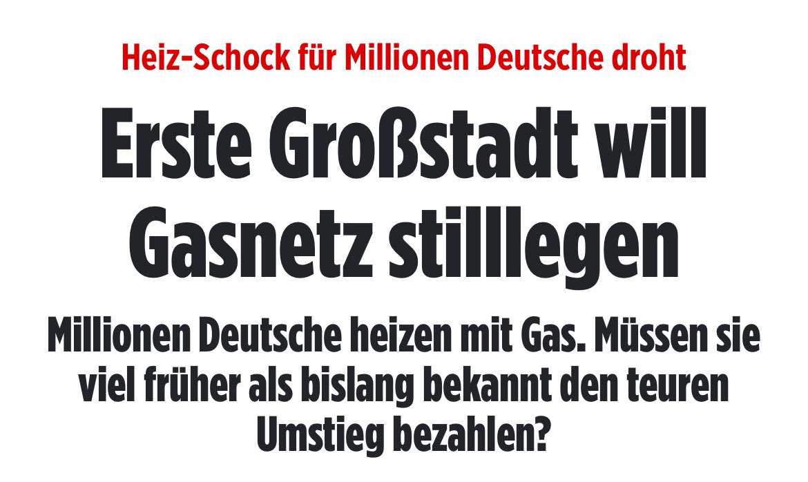 Zuerst die Atomkraftwerke, jetzt das Gasnetz. Und bezahlen darf diesen Wahnsinn der einfache Bürger. Wie lange lassen sich die Menschen das noch gefallen? #Augsburg #Heizungshammer bild.de/politik/inland…