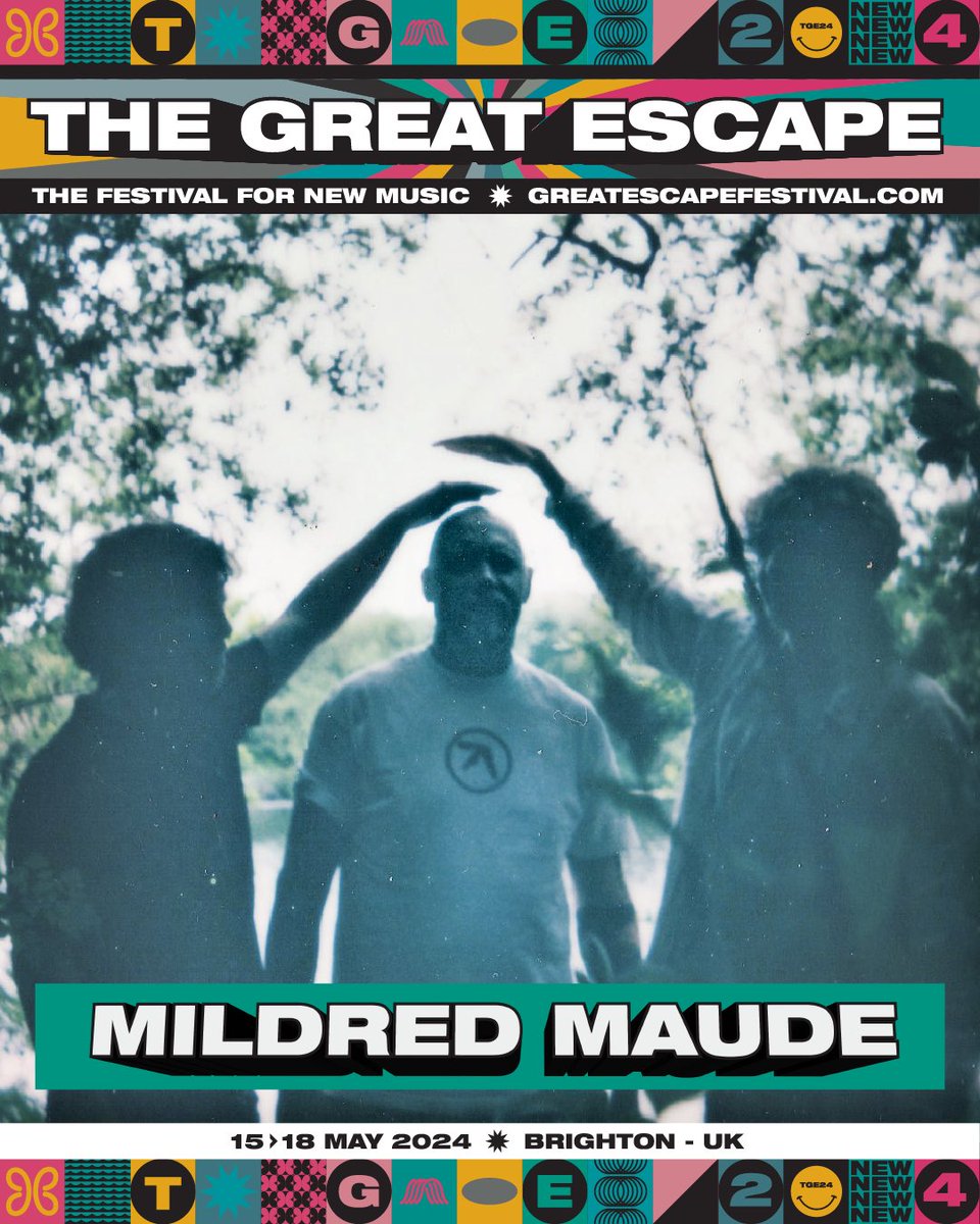 Delighted to announce that we're playing The Great Escape Festival 2024. Join us for ice cream and improvised noise rock in Brighton in May! Tickets here:
greatescapefestival.com/buy-festival-t…

#TGE24