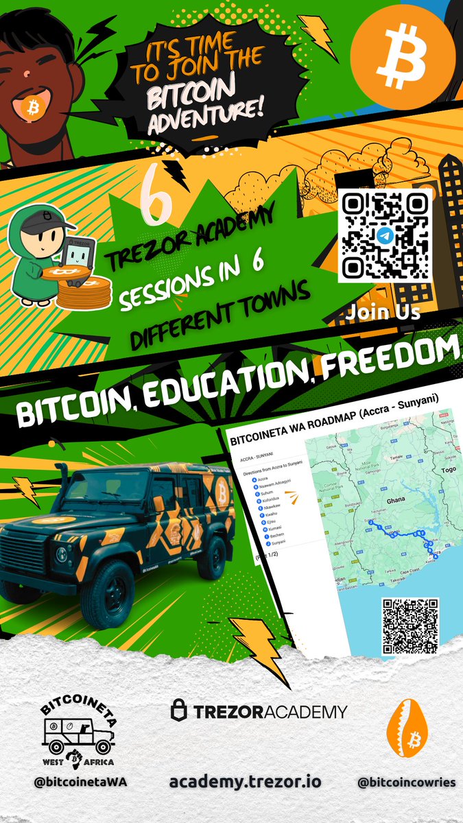 RT- @bitcoincowries: We have a total of six #TrezorAcademy Meetups scheduled in six different towns, with the sole purpose being to educate individuals on #Bitcoin through hands-on experiences and practical learning methods.