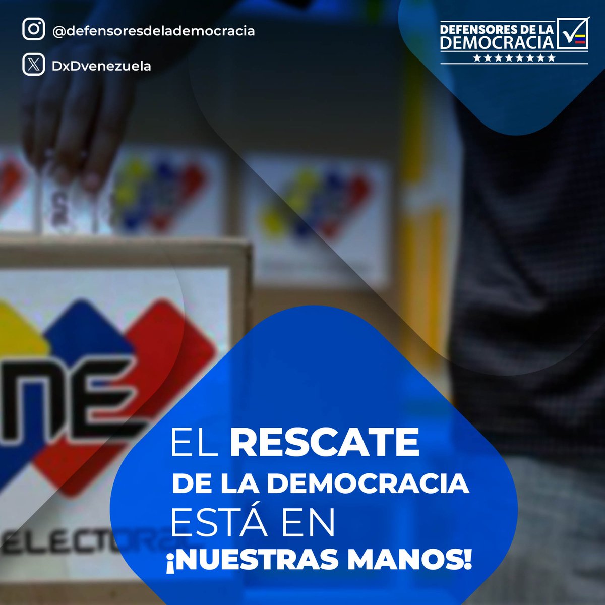 El rescate de la democracia de Venezuela está en nuestras manos! #DefiendeLaDemocracia #EleccionesLibresJustasYVerificables #TodosSomosDemocracia