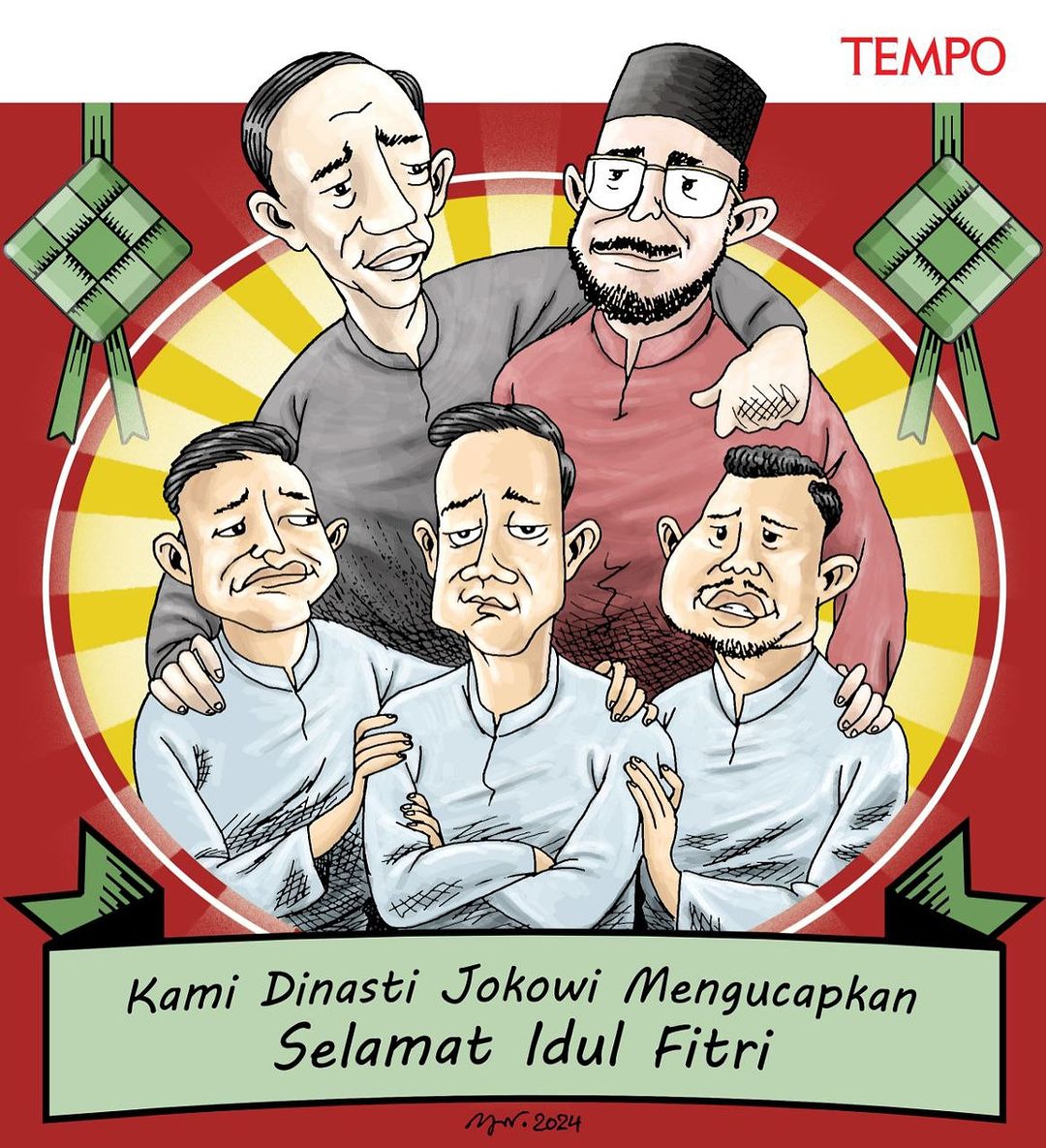 Lebaran Dinasti Jokowi Jika dinasti politik keluarga Jokowi berkumpul saat Lebaran. Kartun: Yuyun Nurrachman. #KartunTempo #KartunMajalahTempo #MajalahTempo