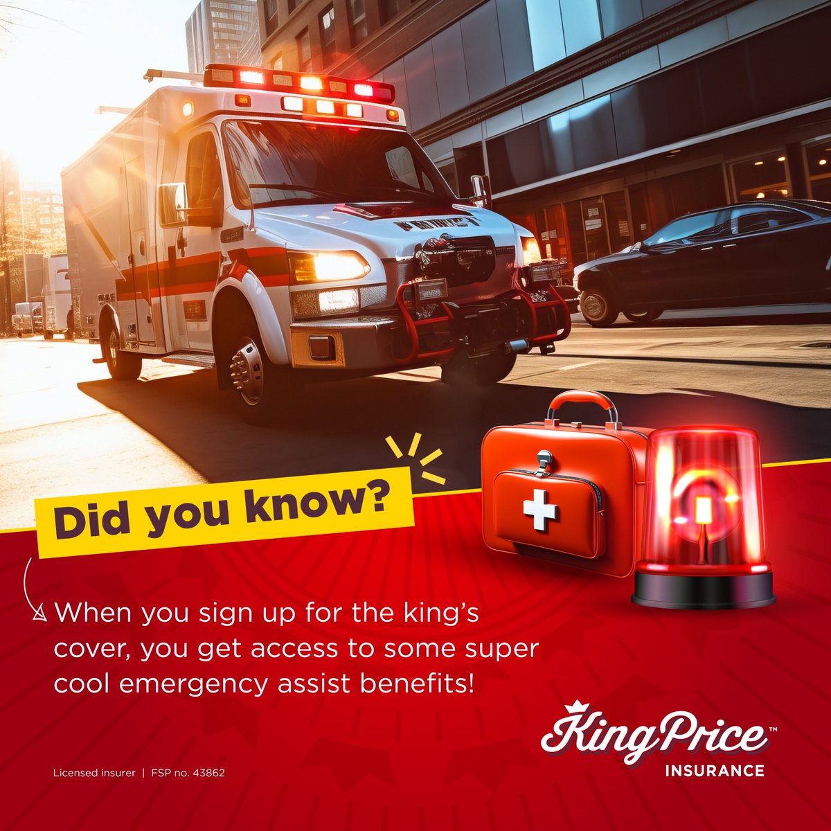 Did you know? When you sign up for the king’s cover, you get access to some super cool emergency assist benefits! Tap here: insurance.kingprice.co.za to learn more.

#Emergency #EmergencyAssist #SafetyFirst #Insurance #CarInsurance #WowKingPrice