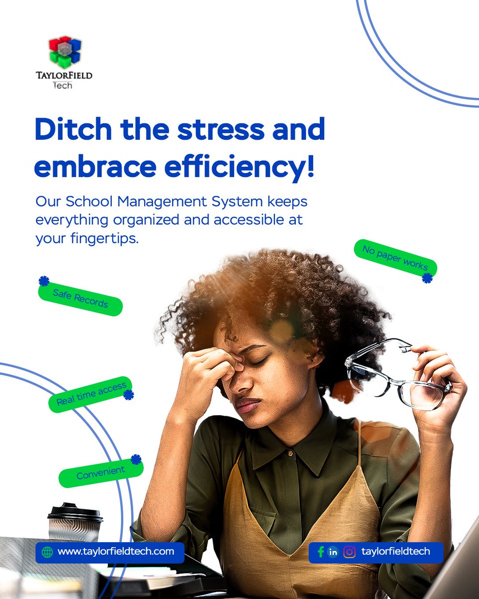 Ditch the stress and embrace efficiency.
Our School Management System keeps everything organized and accessible at your fingertips. 

Send us a DM to begin. 

#schoolportal #schoolmanagement #edutech #taylorfieldtech