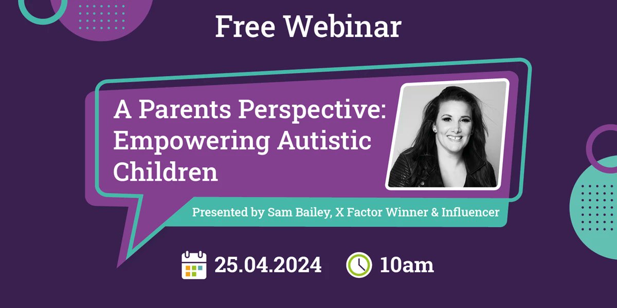 Join us for a free webinar with @sambaileyREAL, X-Factor Winner and proud parent to an autistic child, who will be sharing her top tips and first-hand experiences to empower parents on their SEN journey. Secure your free place: bit.ly/3Tk79Mu