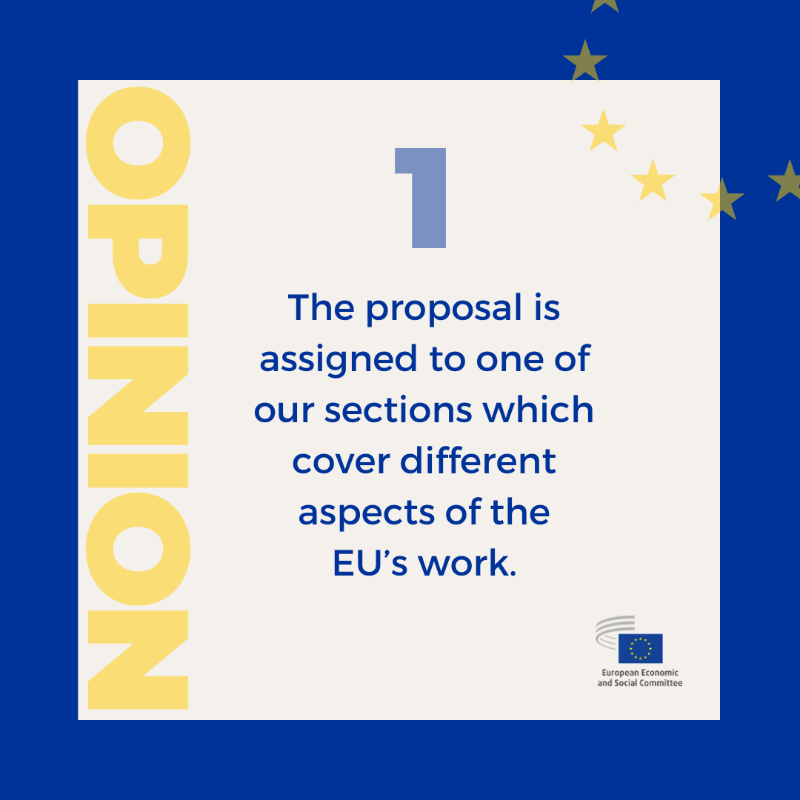EU_EESC's tweet photo. How do our opinions come to life?

The @Europarl_EN, the @EUCouncil &amp; the @EU_Commission are legally obliged to consult us when passing new laws.

They send us their legislative proposals  &amp; this is when our work starts.

We help shape EU laws more attuned to citizens' needs. ↓