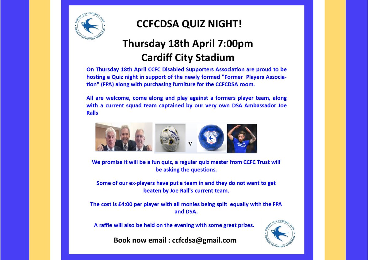 Unbelievable confirmed numbers for this event including a team from just about every dept within @CardiffCityFC! Just over a week to go now, not to late to enter! Drop us a email via ccfcdsa@gmail for further details. Come and join the fun!!