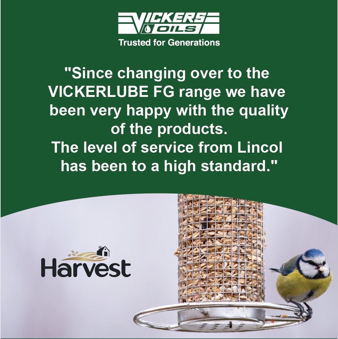 We love to hear feedback from customers, this customer, Harvest Pet Products, uses our FG range which was supplied to them by our distributor Lincol.

View our FG lubricants and greases here: vickers-oil.com/food-grade-lub…

#foodgradelubricants #happycustomer