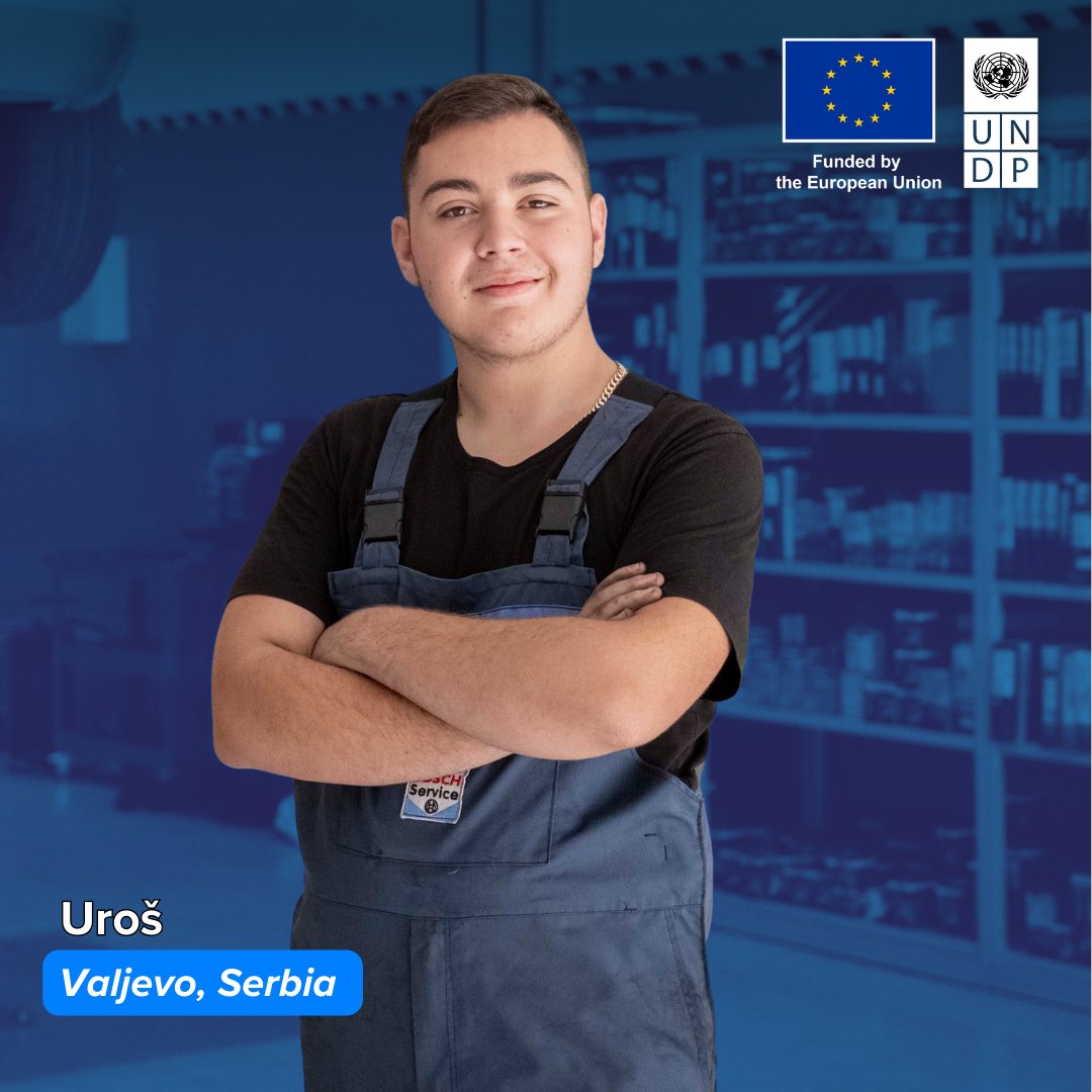 In Valjevo, Uroš is mastering the art of auto repair, paving his way from intern to aspiring business owner. He has gained valuable skills through the Auto Mechanic Training offered by the #EU & @UNDP's Regional Returnee Reintegration Project. Read more: bit.ly/4amLZ7F