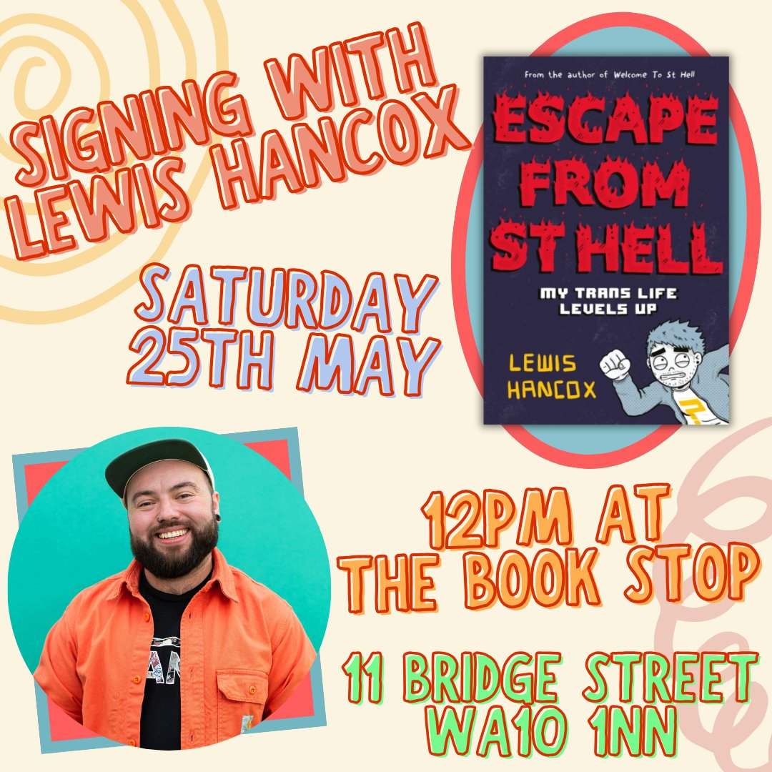 We're so excited to announce @LewisHancox will be returning to The Book Stop on Saturday 25th May for a signing of his upcoming release 'Escape from St Hell'!
(1/3)
#indiebookshop #independentbookshop #lewishancox #welcometosthell #escapefromsthell #booksigning #whatsoninsthelens