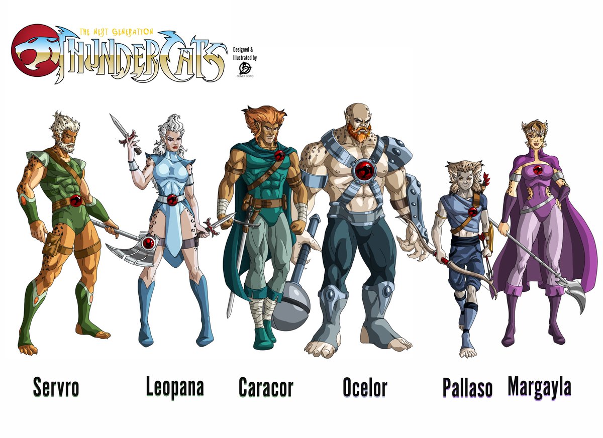 A new cohort of Thundercat characters I enjoyed creating.

#thundercats #90scartoon #originalcharacterart #oliverboito #illustrator #characterdesign #comicart