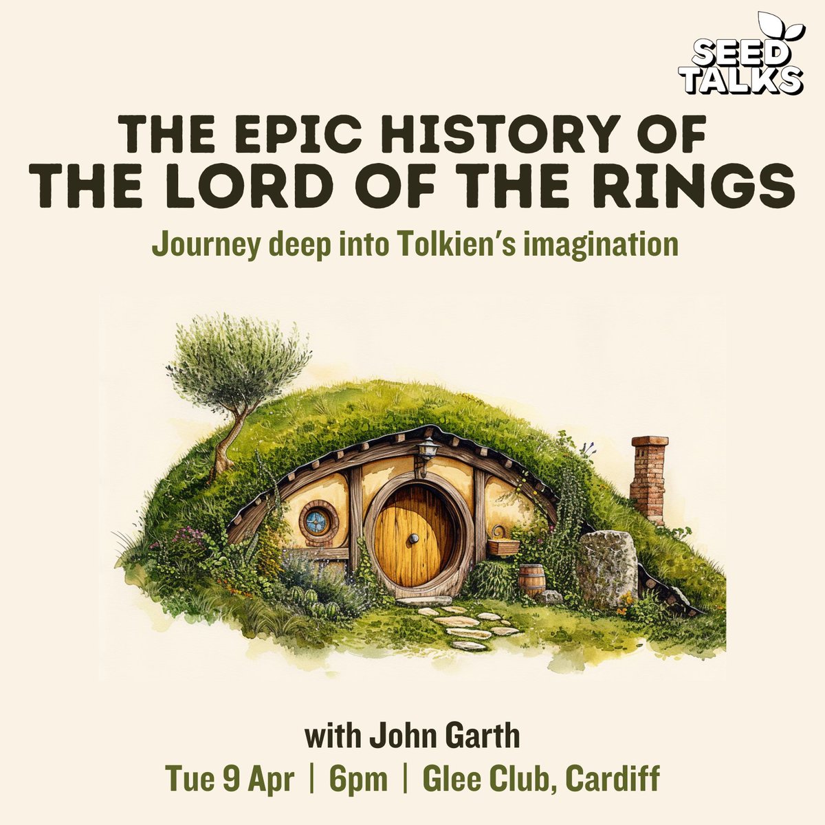 Coming up tonight! 🕕👇 @SeedTalks: The Epic History of The Lord of the Rings with John Garth Doors: 6pm Last entry: 6:30pm Approx finish: 9pm 🎟️ Tickets can be purchased on the door or in advance from bit.ly/SeedTalksCardi…