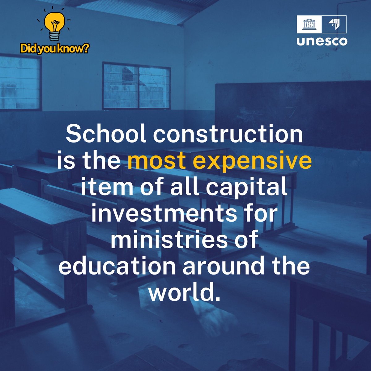 As school construction represents a high investment, it is vital to ensure that they are built to last.
This 🆕 tool by IIEP &amp; <a href="/UNOSAT/">UNOSAT</a> can help ministries of education🌐 make informed decisions on school locations, retrofitting, maintenance or relocation: bit.ly/3xeW87O