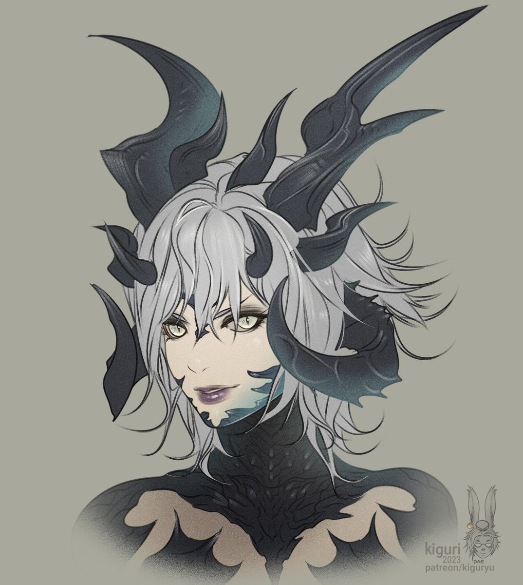 Au Ra with an impressive custom horn set!
Did this one so many months ago
Character portrait commission 
#FFXIV #ffxivaura  #FFXIVART #Art