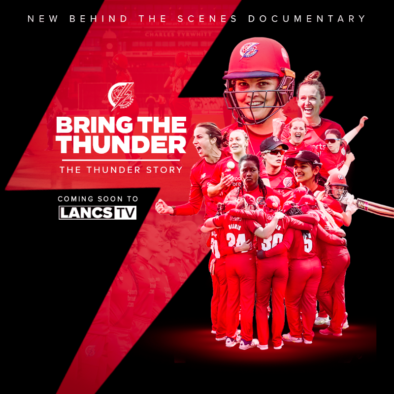 lancscricket's tweet photo. LAUNCHING TODAY! 🍿👀

Our new #LancsTV original documentary '𝘽𝙧𝙞𝙣𝙜 𝙏𝙝𝙚 𝙏𝙝𝙪𝙣𝙙𝙚𝙧' is set for release this afternoon at 3:30pm.

For early exclusive access to the film, sign up to the Thunder Club now! 🎬⤵

💥 #BringTheThunder | @Thundercric