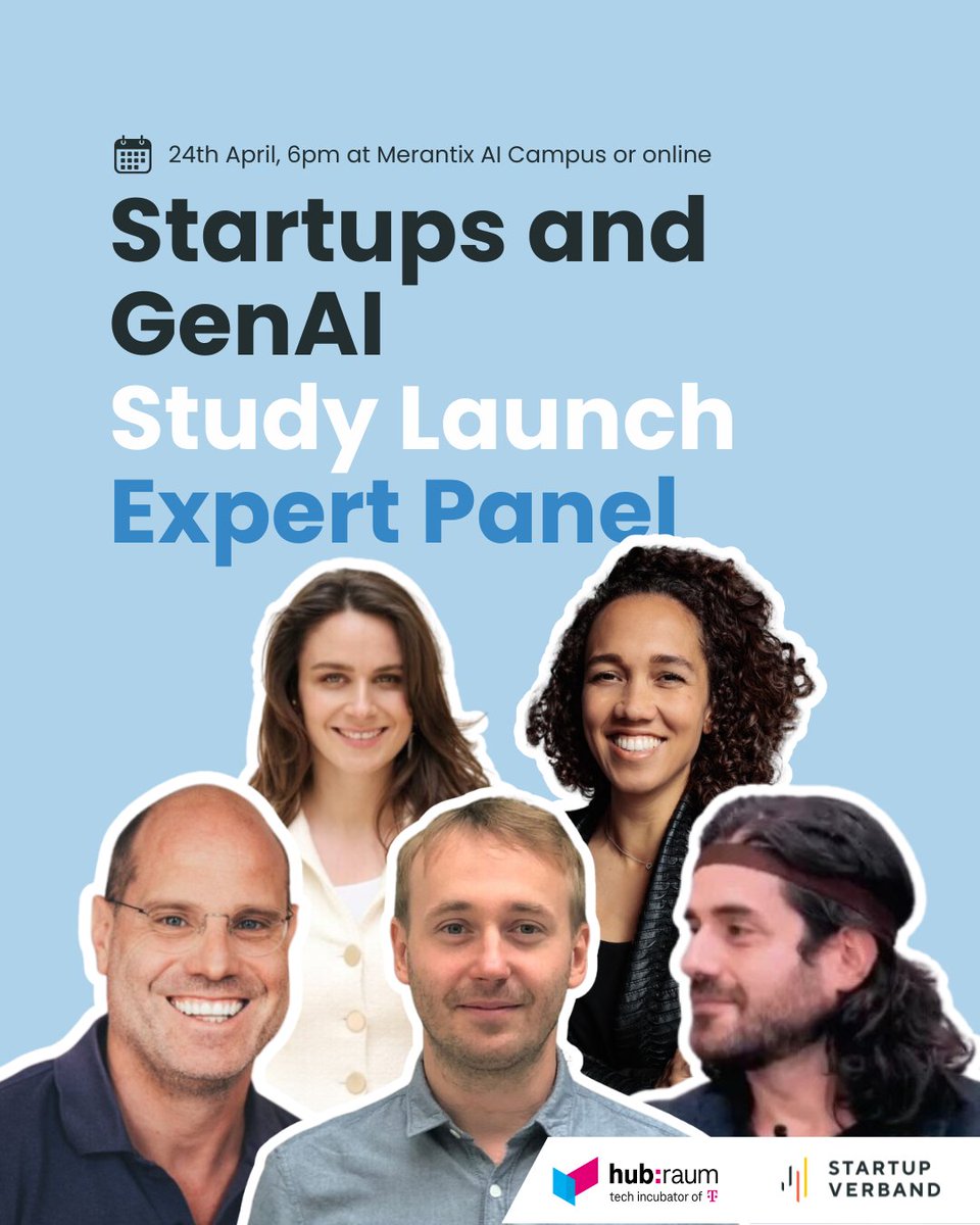 Forget business as usual - #GenAI is transforming #startups forever! Dive into the hows & whats at our Gen AI Study launch on April 24th at @aicampusberlin. We've prepared a seasoned panel lineup - join us to be the first to access the study! Sign-ups: bit.ly/3QapgUn