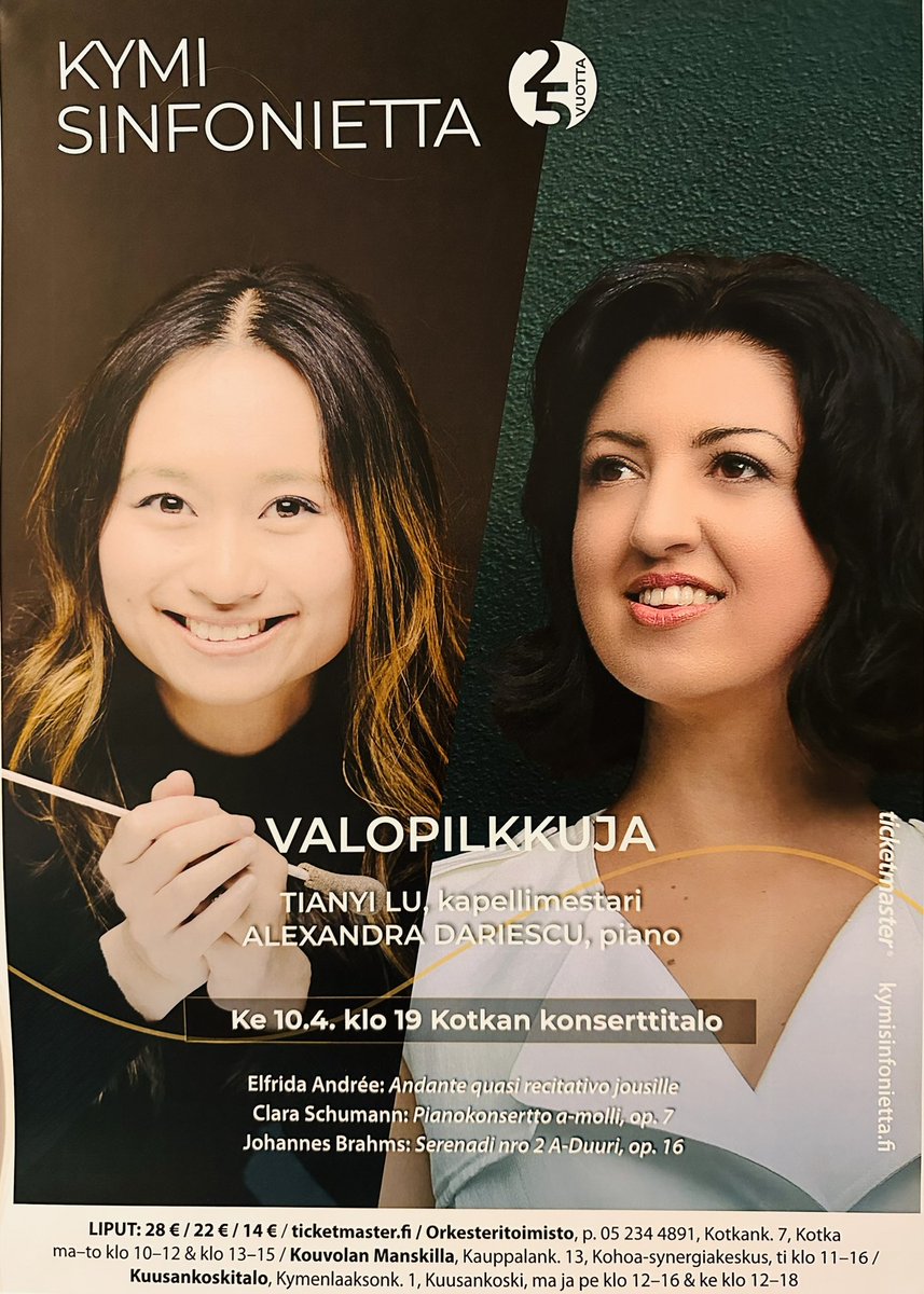 This week in #Finland with great friends @lu_tianyilu #KymiSinfonietta in #ClaraSchumann Piano Concerto