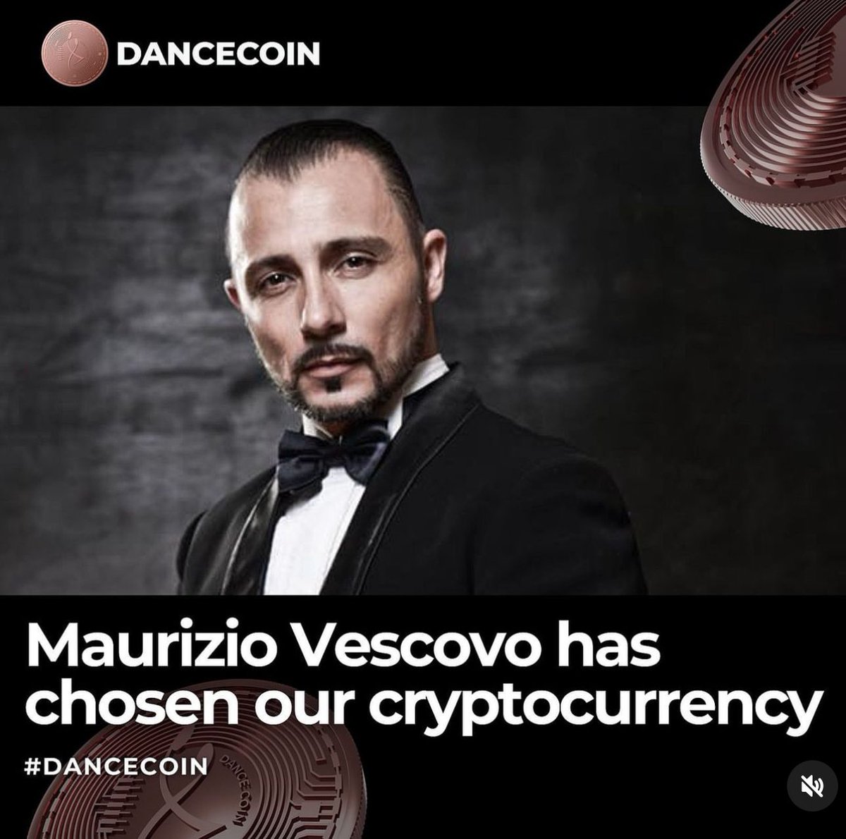 We are proud to announce that Maurizio Vescovo, an accomplished dancer has chosen our cryptocurrency, Dance Coin, to bring innovation to the world of dance. 😃✨ Join the Dance Coin revolution and discover how our cryptocurrency can change your dance world. 🔄💖