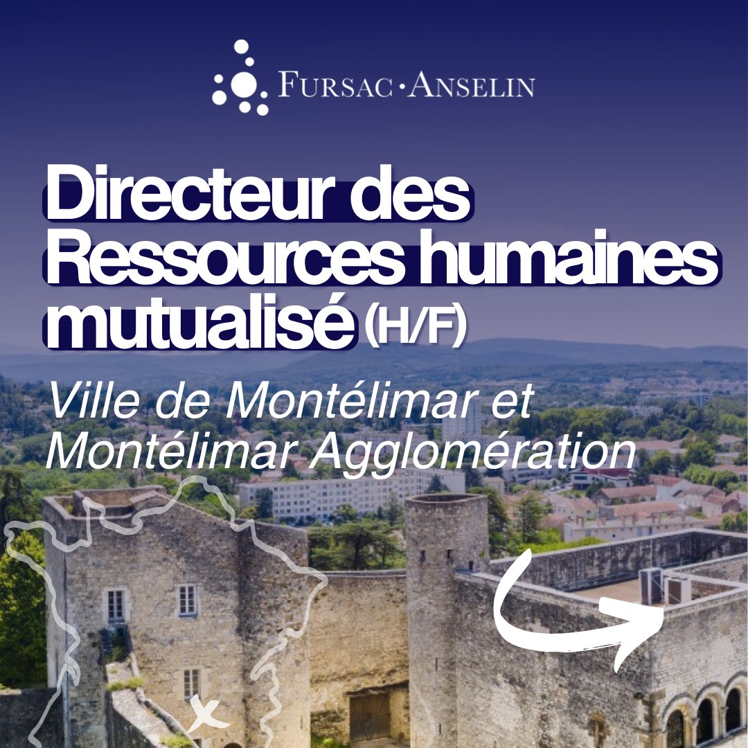 FursacAnselin's tweet photo. 📢 𝗢𝗙𝗙𝗥𝗘 𝗗'𝗘𝗠𝗣𝗟𝗢𝗜

🏰 La Ville de Montélimar et Montélimar Agglomération recherchent leur Directeur des Ressources humaines mutualisé (H/F) !

➡ Pour postuler : https://t.co/bPI0odIKHi
#recrutement #emploi #emploipublic #secteurpublic #drh https://t.co/No1vZQTelF