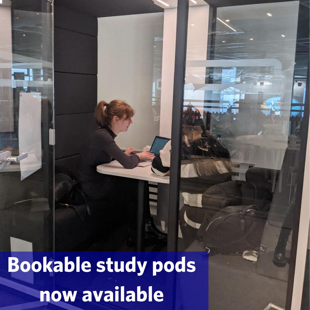 With exam season just around the corner, book a study pod in the @SAFLibraryGCU to get some quiet study time or a group study session 🥰📚 There are a mix of smaller and larger pods available on levels 1 and 2 of the Library each fitted with power sockets 🔌 The pods can be…