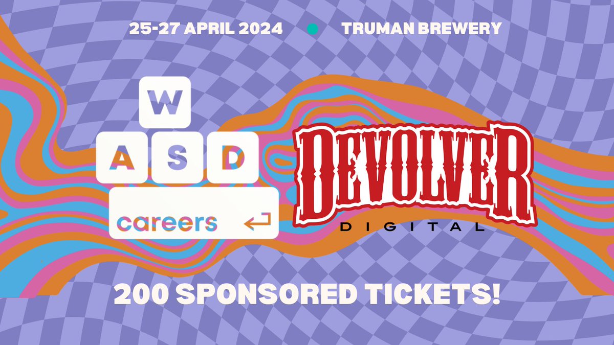 💥 Please share! Those from low-income backgrounds can now apply for FREE tickets to London games event, @WASDlive_ courtesy of @devolverdigital 📅 25th-27th April, Truman Brewery Apply here 👉 tinyurl.com/35pu32pv @BAFTAGames @LBMentorship @PrincesTrust @Catch22