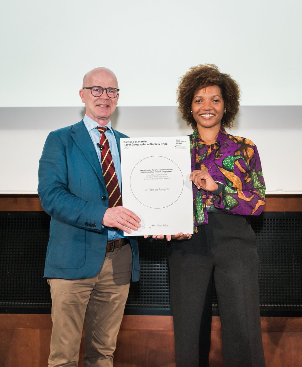 Royal Geographical Society (with IBG) (@rgs_ibg) on Twitter photo 🎉Last night we were delighted to present Dr Lola Fatoyinbo (<a href="/EarthToLola/">Dr. Lola Fatoyinbo</a>) with the 2024 Esmond B. Martin Royal Geographical Society Prize.
Find out more about the Prize and Lola's work as a Research Scientist at <a href="/NASAGoddard/">NASA Goddard</a>👇
rgs.org/about-us/our-w… 🎉Last night we were delighted to present Dr Lola Fatoyinbo (<a href="/EarthToLola/">Dr. Lola Fatoyinbo</a>) with the 2024 Esmond B. Martin Royal Geographical Society Prize.
Find out more about the Prize and Lola's work as a Research Scientist at <a href="/NASAGoddard/">NASA Goddard</a>👇
rgs.org/about-us/our-w…
