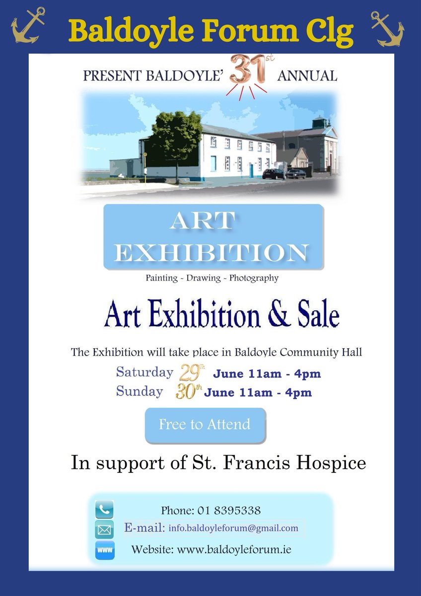 Applications is now open for the ever popular Annual Art Expo <a href="/BaldoyleF/">Baldoyle Forum Clg</a>

Saturday 28th June &amp; Sunday 29th June 
11am to 4pm  
Click on our website baldoyleforum.ie to get an Application Form.  For more information call reception on 018395338.