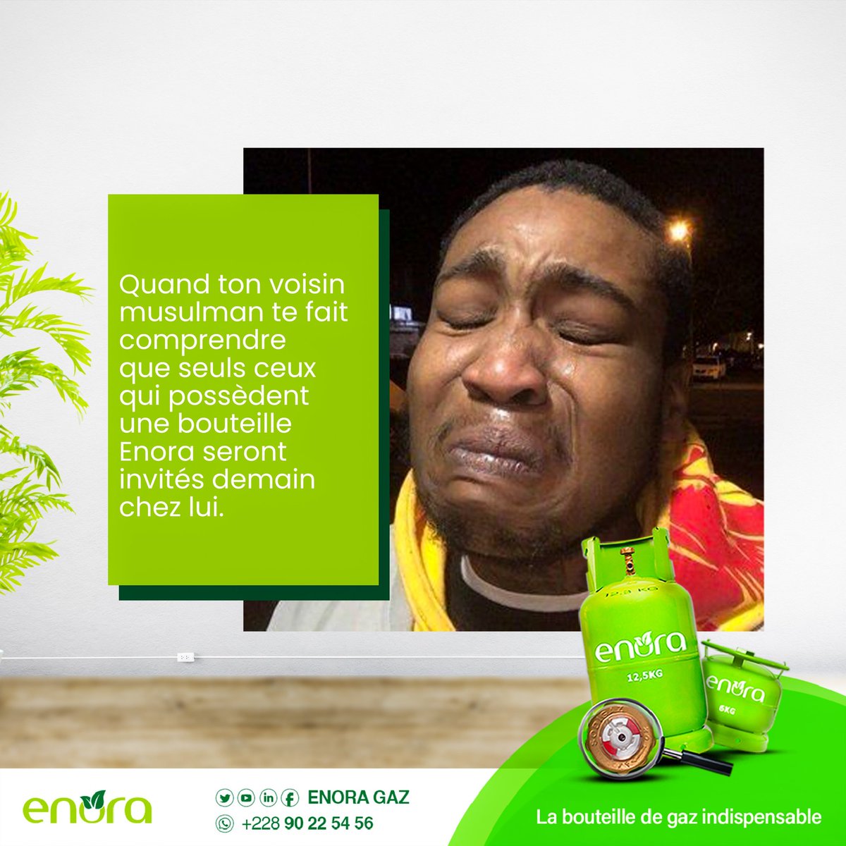 EnoraGaz's tweet photo. 😳Donc c’est comme ça maintenant ? No Enora, no free food ? Allons tous nous convertir à la réligion Enora zedeka ! 🏃🏽‍♂️😊

Enora est la seule et unique bouteille de gaz avec indicateur de niveau au Togo. 😎

#Enora #Enoragaz #Ramadan #Cuisine228 https://t.co/zfe3Gf1T7x