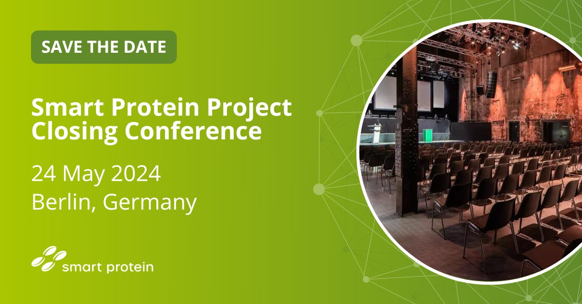 Don’t miss the #SmartProteinEU Project Closing Conference!📣 Spanning more than 4 years and connecting experts from >20 countries, the project is now coming to a close. Let's celebrate the achievements & discuss opportunities for further development ➡️ hubs.ly/Q02s0GRj0