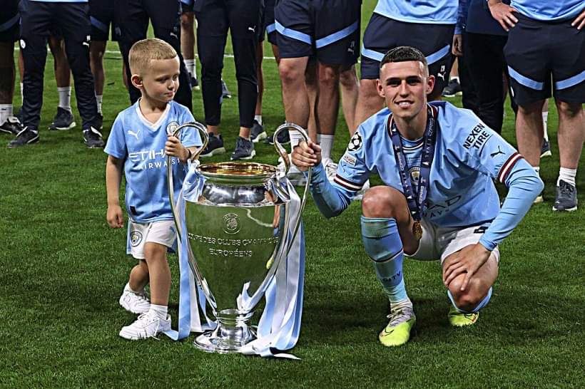 Phil Foden's son has touched more Champions League trophies than Arsenal and Tottenham combined.