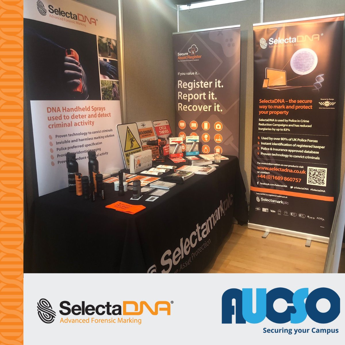 The SelectaDNA team is at the @aucso conference in @LivUni. Visit stand 21 to discuss how SelectaDNA can protect Universities' assets from theft and staff/students from violence. Learn more: bit.ly/4cSH5AL #Conference #SelectaDNA #AssetProtection #ForensicMarking