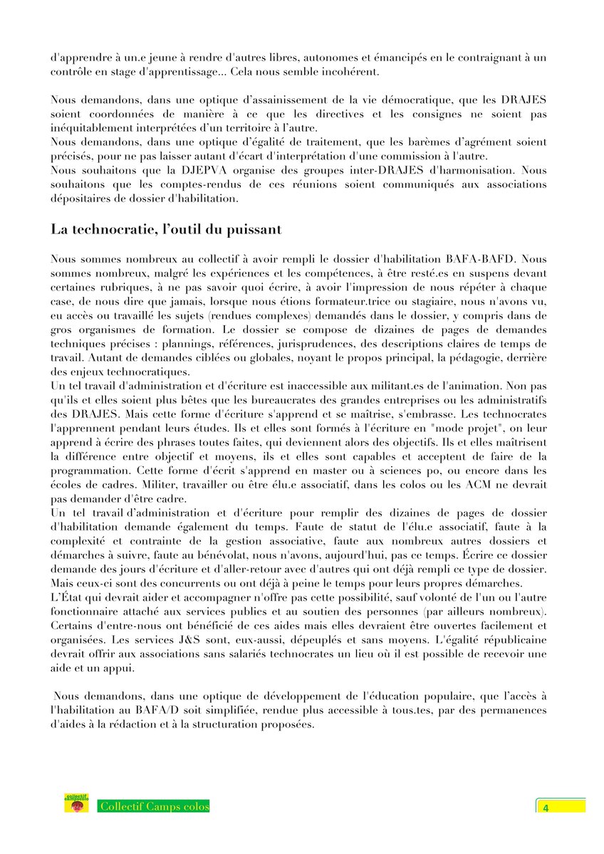 CampsColos's tweet photo. BAFA/D : un marché illibéral aux habilitations opaques.
@CampsColos interpelle @sarahelhairy sur les difficultés rencontrées par les associations dans l'obtention d'une habilitation régionale pour les formations #BAFA #BAFD.
https://t.co/c56uBexiGT
1/2 https://t.co/BXnPuWINFK